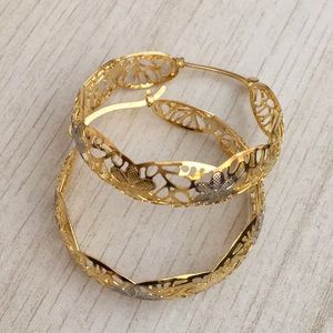 Hoops tri color earrings 14kt gold filled